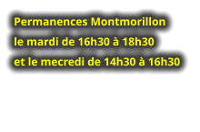 Permanences Montmorillon le mardi de 16h30 à 18h30 et le mecredi de 14h30 à 16h30